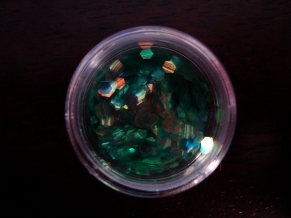 Glitter Hexagonal Verde